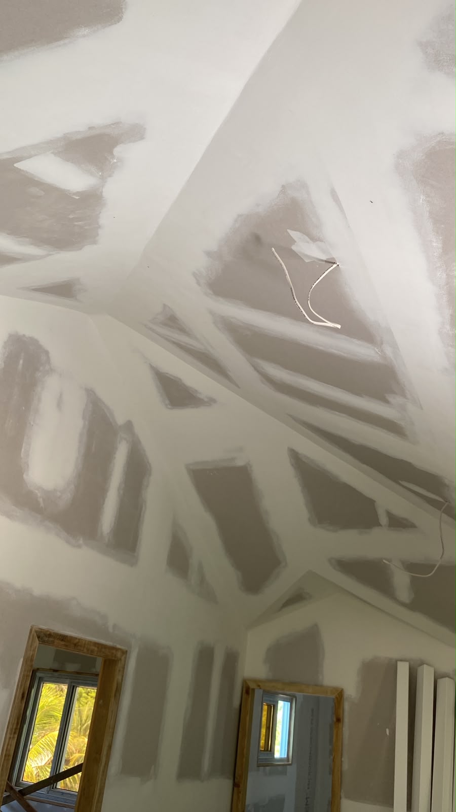 Drywall taped and prepared for finishing