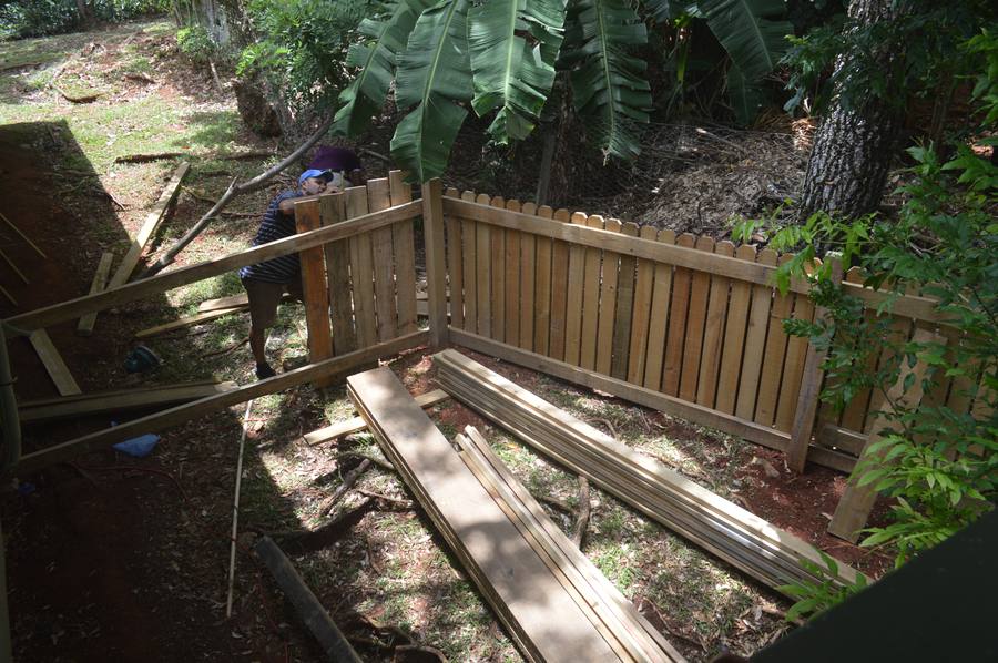 Picket fence framing in progress